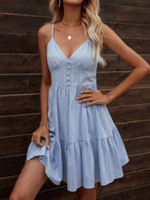 Smocked V-Neck Tiered Dress